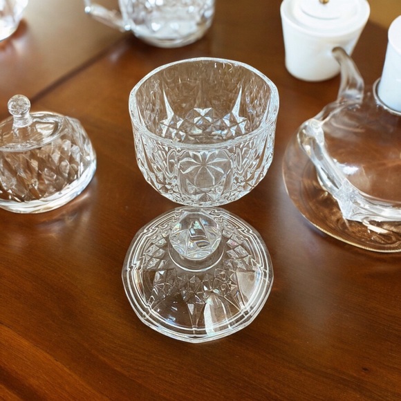 Vintage Cristal d’Arques of Paris lead Crystal Longchamps sugar bowl with lid - Picture 3 of 4